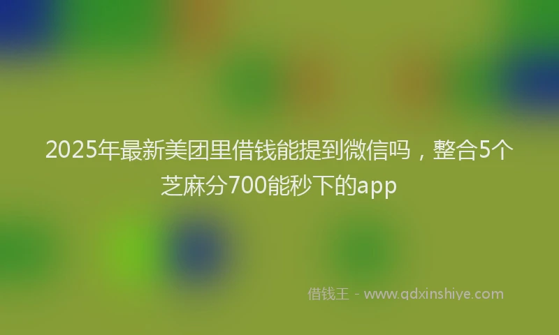 2025年最新美团里借钱能提到微信吗，整合5个芝麻分700能秒下的app