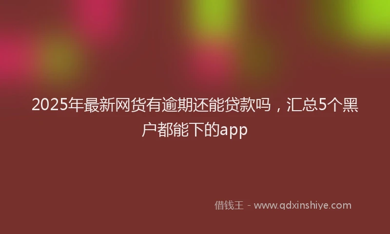 2025年最新网货有逾期还能贷款吗，汇总5个黑户都能下的app