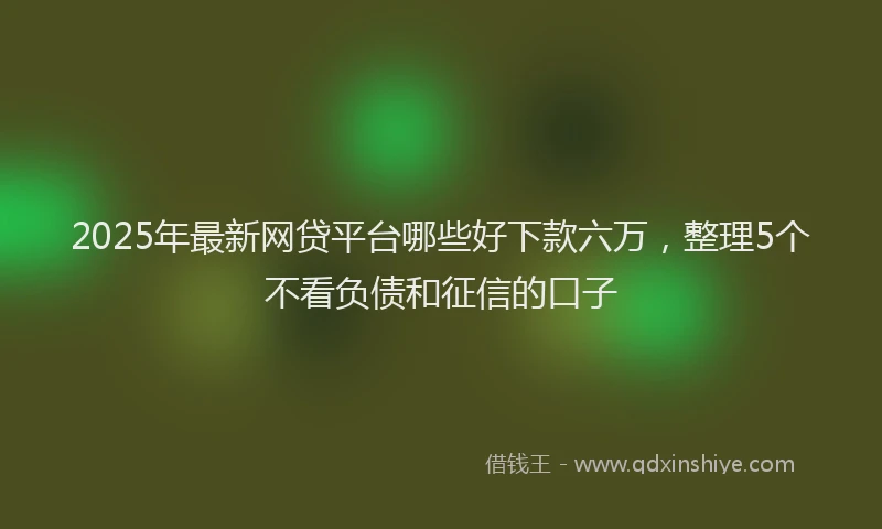 2025年最新网贷平台哪些好下款六万，整理5个不看负债和征信的口子