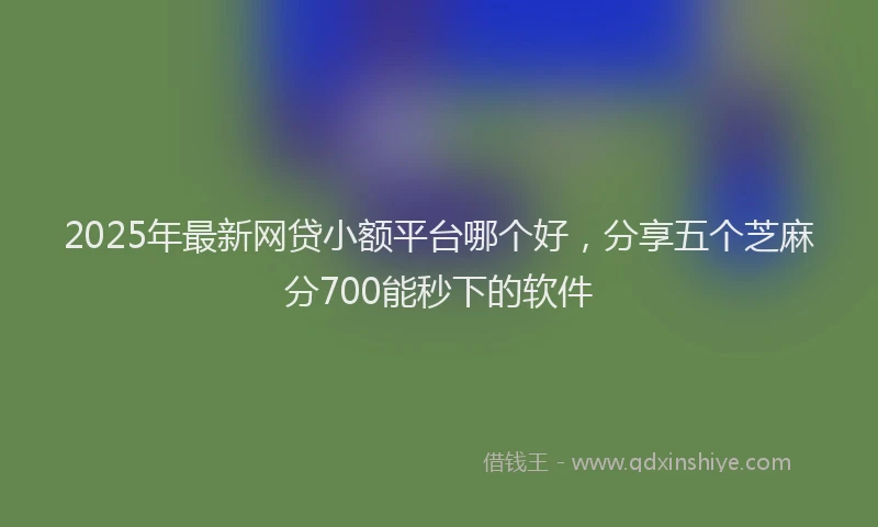 2025年最新网贷小额平台哪个好，分享五个芝麻分700能秒下的软件