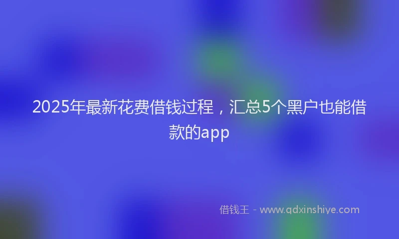 2025年最新花费借钱过程，汇总5个黑户也能借款的app