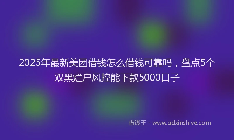 2025年最新美团借钱怎么借钱可靠吗，盘点5个双黑烂户风控能下款5000口子