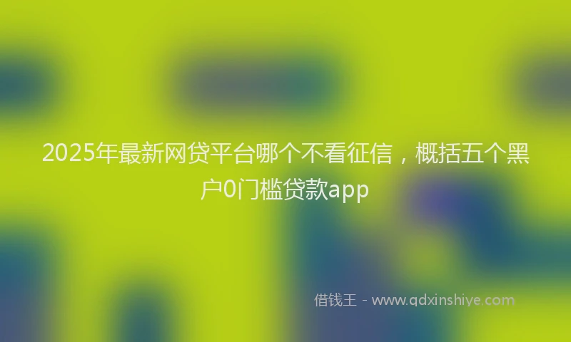 2025年最新网贷平台哪个不看征信，概括五个黑户0门槛贷款app