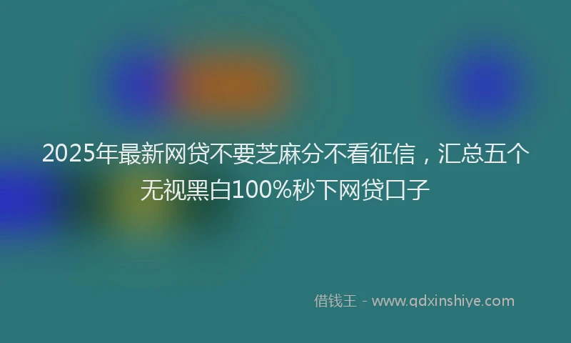 2025年最新网贷不要芝麻分不看征信，汇总五个无视黑白100%秒下网贷口子