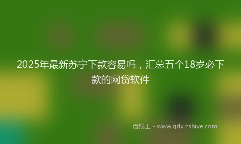 2025年最新苏宁下款容易吗，汇总五个18岁必下款的网贷软件