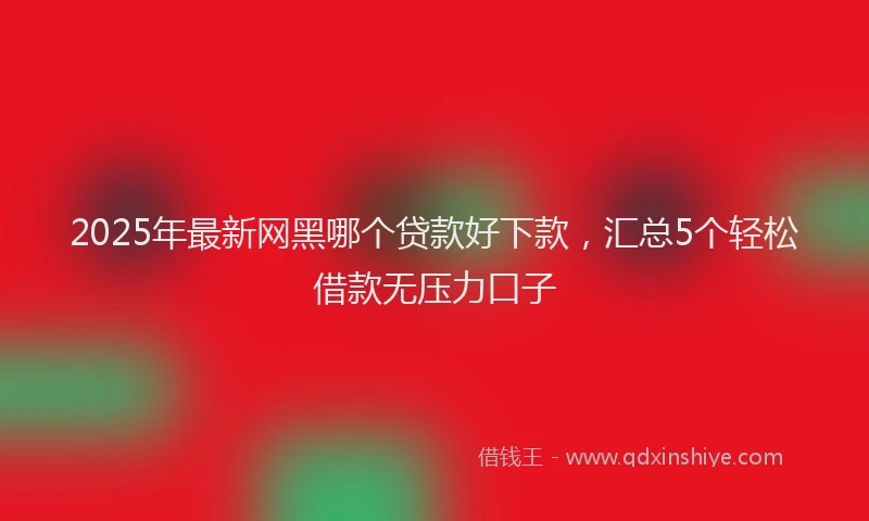 2025年最新网黑哪个贷款好下款，汇总5个轻松借款无压力口子