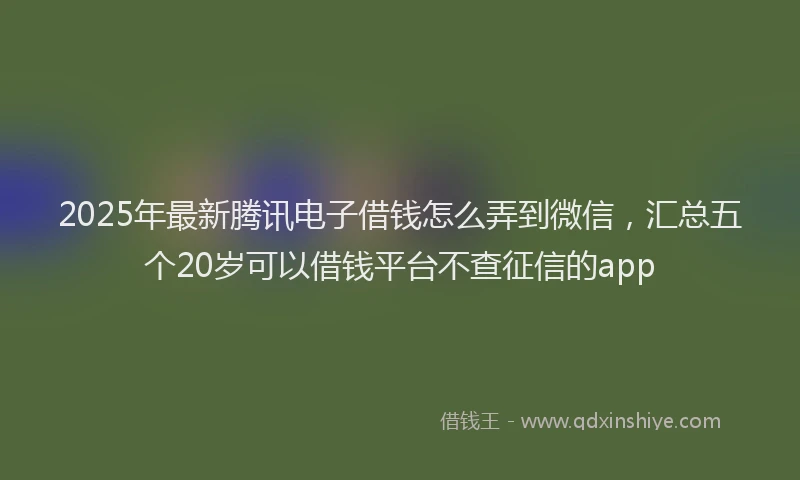 2025年最新腾讯电子借钱怎么弄到微信，汇总五个20岁可以借钱平台不查征信的app
