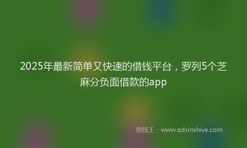 2025年最新简单又快速的借钱平台，罗列5个芝麻分负面借款的app