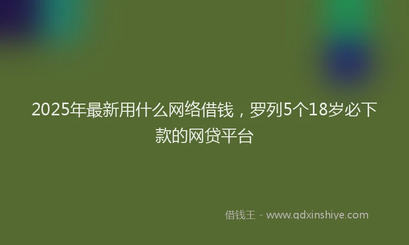 2025年最新用什么网络借钱，罗列5个18岁必下款的网贷平台