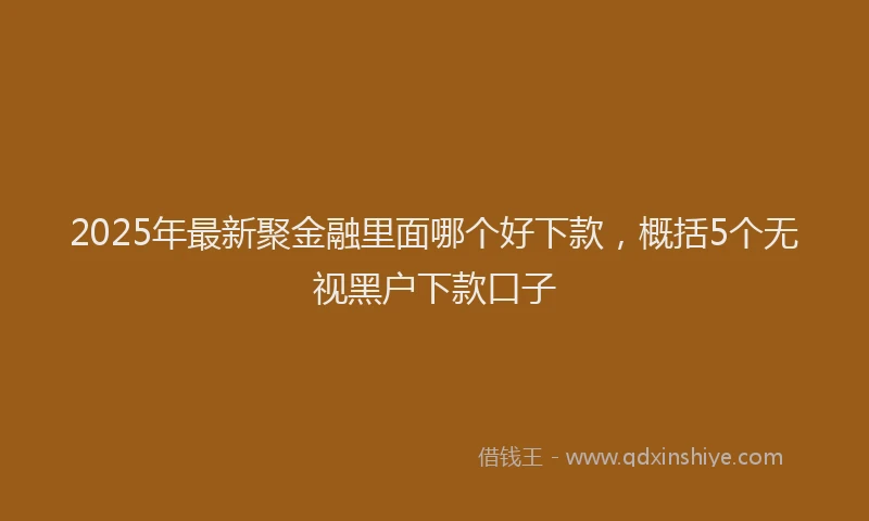 2025年最新聚金融里面哪个好下款，概括5个无视黑户下款口子