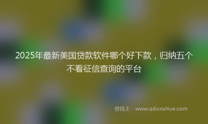2025年最新美国贷款软件哪个好下款，归纳五个不看征信查询的平台