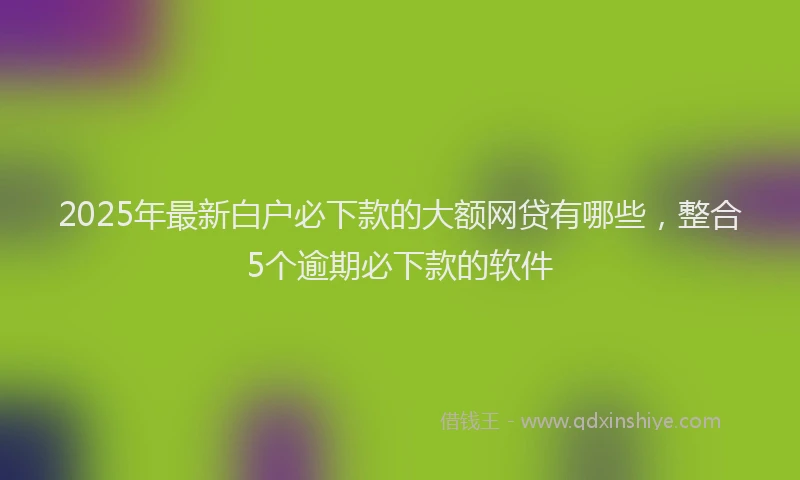 2025年最新白户必下款的大额网贷有哪些，整合5个逾期必下款的软件