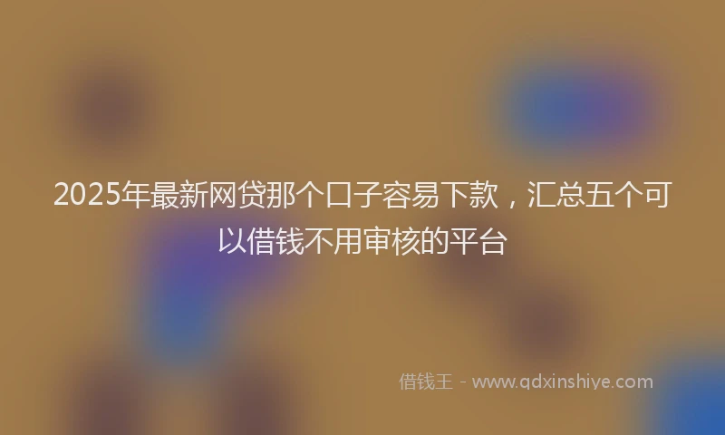2025年最新网贷那个口子容易下款，汇总五个可以借钱不用审核的平台