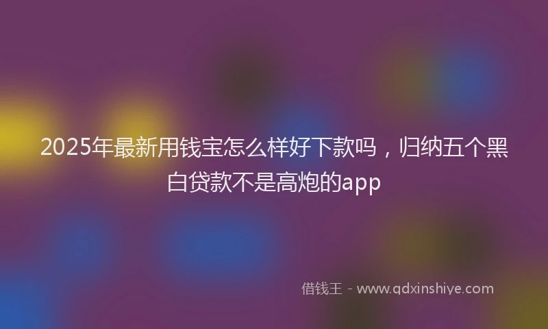 2025年最新用钱宝怎么样好下款吗，归纳五个黑白贷款不是高炮的app