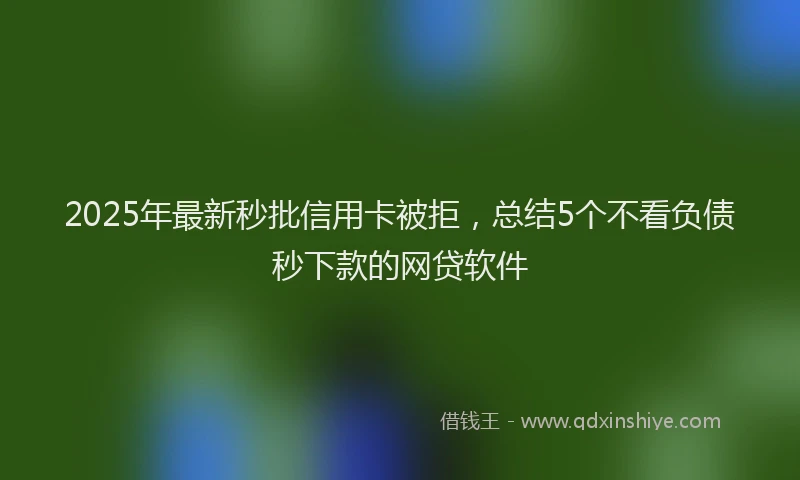 2025年最新秒批信用卡被拒，总结5个不看负债秒下款的网贷软件