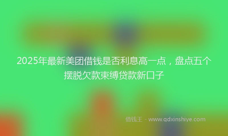 2025年最新美团借钱是否利息高一点，盘点五个摆脱欠款束缚贷款新口子
