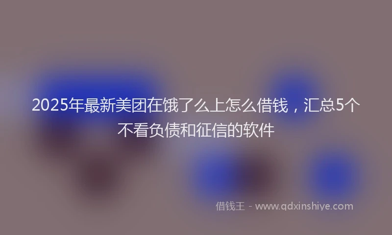 2025年最新美团在饿了么上怎么借钱，汇总5个不看负债和征信的软件