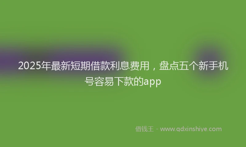 2025年最新短期借款利息费用，盘点五个新手机号容易下款的app