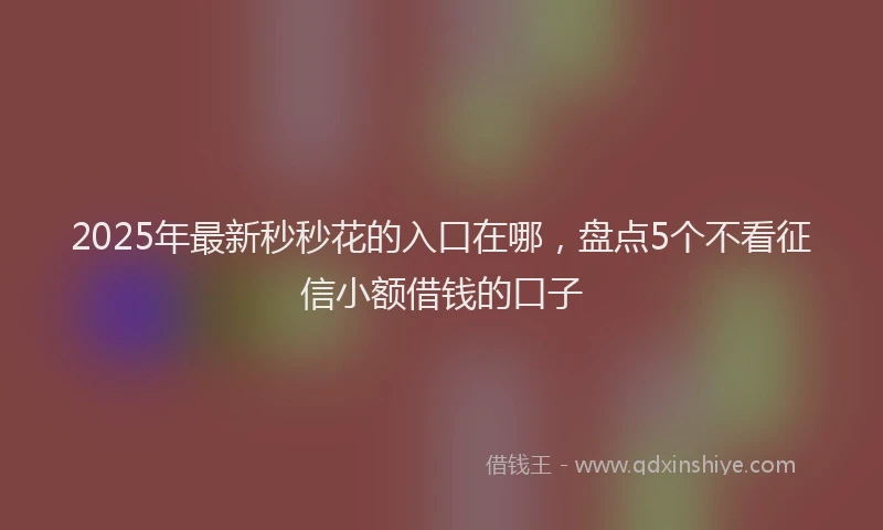 2025年最新秒秒花的入口在哪，盘点5个不看征信小额借钱的口子