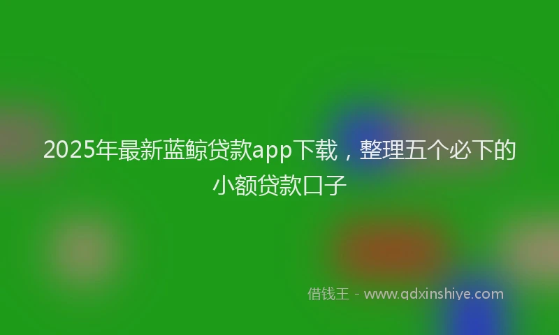 2025年最新蓝鲸贷款app下载，整理五个必下的小额贷款口子