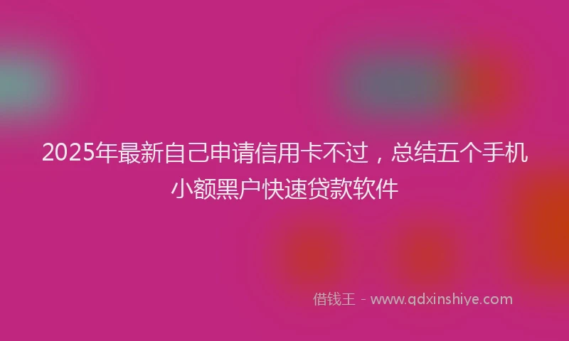 2025年最新自己申请信用卡不过，总结五个手机小额黑户快速贷款软件