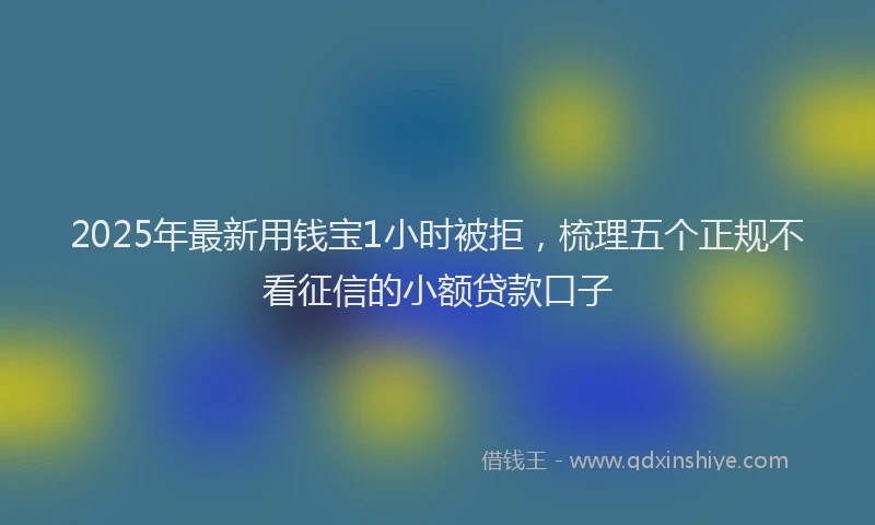 2025年最新用钱宝1小时被拒，梳理五个正规不看征信的小额贷款口子