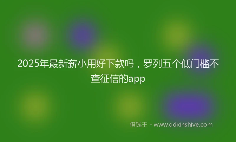 2025年最新薪小用好下款吗，罗列五个低门槛不查征信的app