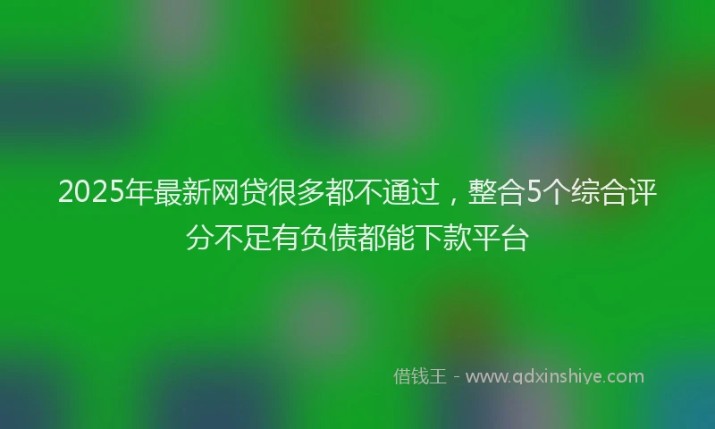 2025年最新网贷很多都不通过，整合5个综合评分不足有负债都能下款平台