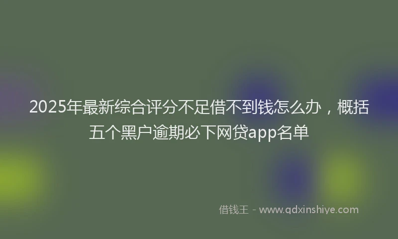 2025年最新综合评分不足借不到钱怎么办，概括五个黑户逾期必下网贷app名单