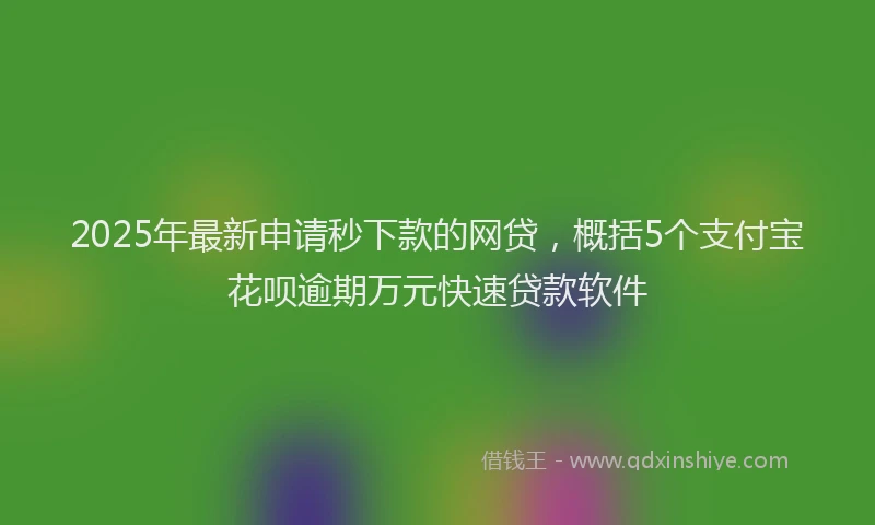 2025年最新申请秒下款的网贷，概括5个支付宝花呗逾期万元快速贷款软件