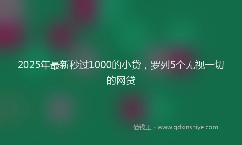 2025年最新秒过1000的小贷，罗列5个无视一切的网贷