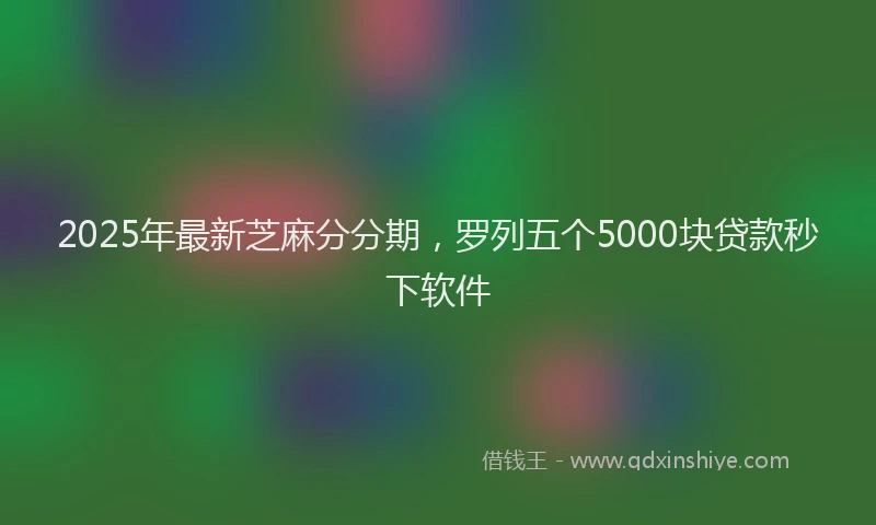 2025年最新芝麻分分期，罗列五个5000块贷款秒下软件