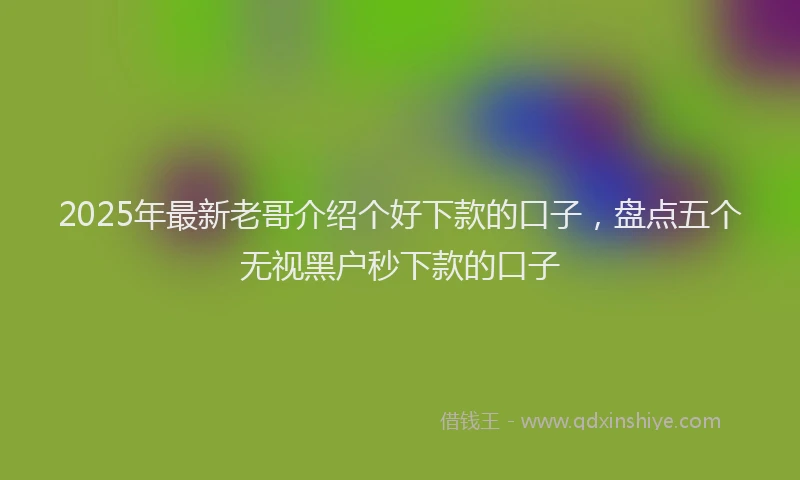 2025年最新老哥介绍个好下款的口子，盘点五个无视黑户秒下款的口子