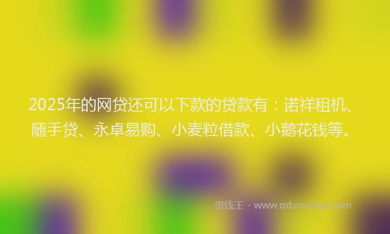2025年的网贷还可以下款的贷款有：诺祥租机、随手贷、永卓易购、小麦粒借款、小鹅花钱等。