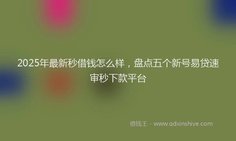 2025年最新秒借钱怎么样，盘点五个新号易贷速审秒下款平台