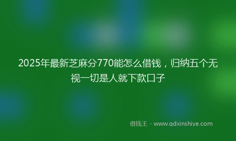 2025年最新芝麻分770能怎么借钱，归纳五个无视一切是人就下款口子