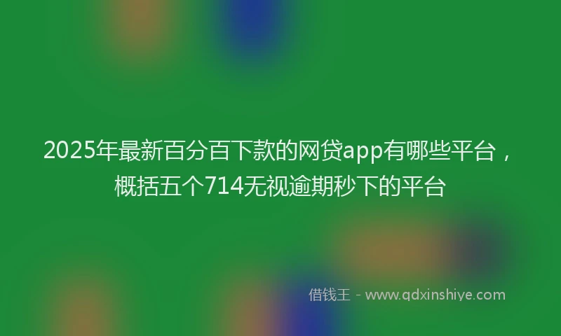 2025年最新百分百下款的网贷app有哪些平台，概括五个714无视逾期秒下的平台