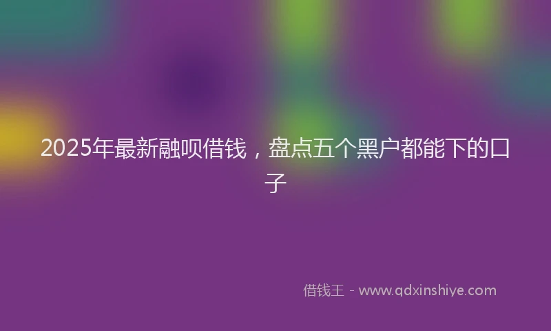 2025年最新融呗借钱，盘点五个黑户都能下的口子