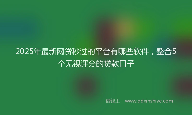 2025年最新网贷秒过的平台有哪些软件，整合5个无视评分的贷款口子
