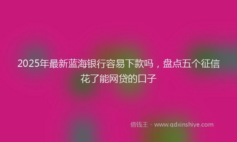 2025年最新蓝海银行容易下款吗，盘点五个征信花了能网贷的口子
