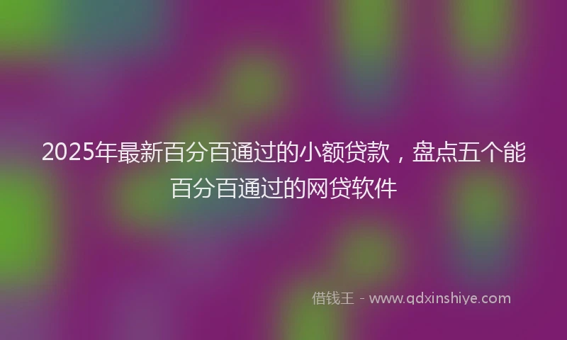 2025年最新百分百通过的小额贷款，盘点五个能百分百通过的网贷软件