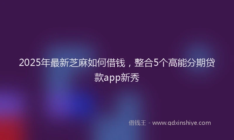 2025年最新芝麻如何借钱，整合5个高能分期贷款app新秀