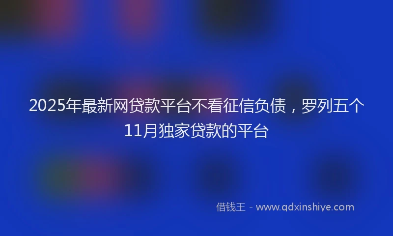 2025年最新网贷款平台不看征信负债，罗列五个11月独家贷款的平台