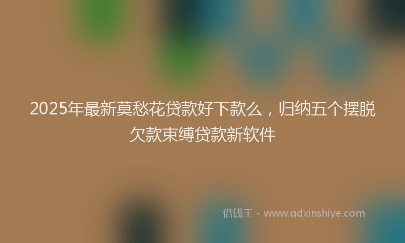 2025年最新莫愁花贷款好下款么，归纳五个摆脱欠款束缚贷款新软件