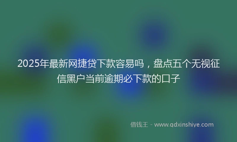 2025年最新网捷贷下款容易吗，盘点五个无视征信黑户当前逾期必下款的口子