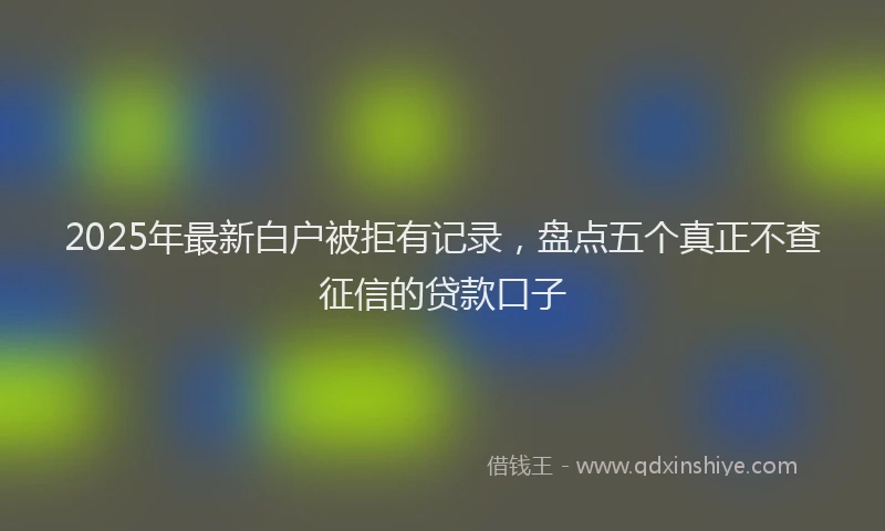 2025年最新白户被拒有记录，盘点五个真正不查征信的贷款口子
