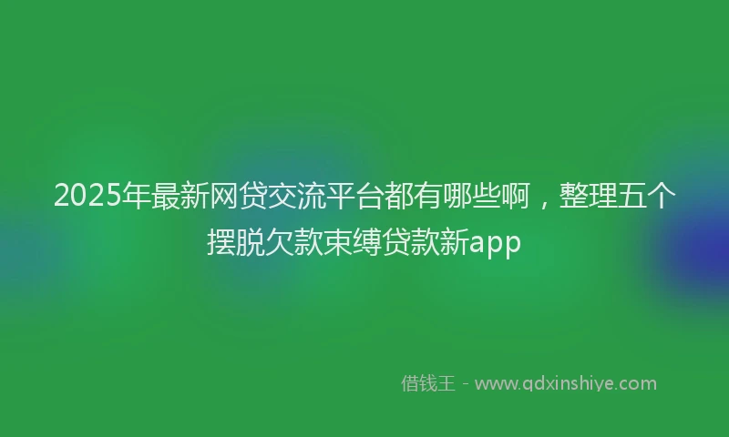 2025年最新网贷交流平台都有哪些啊，整理五个摆脱欠款束缚贷款新app