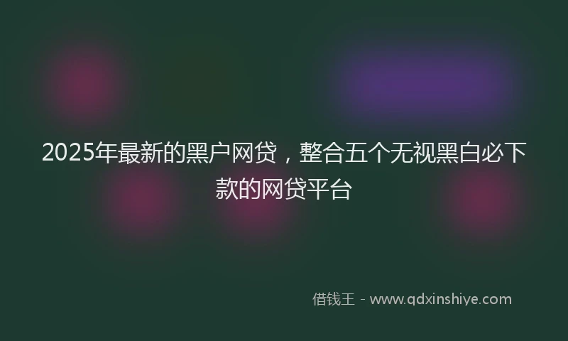 2025年最新的黑户网贷，整合五个无视黑白必下款的网贷平台