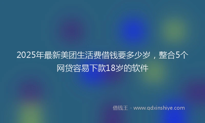 2025年最新美团生活费借钱要多少岁，整合5个网贷容易下款18岁的软件