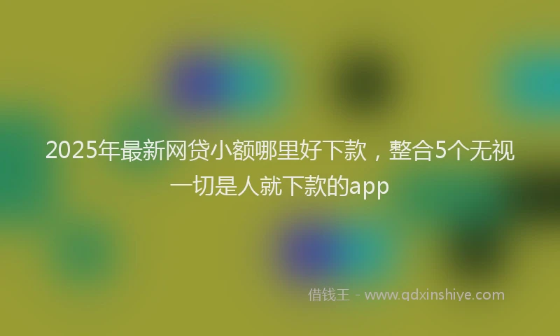 2025年最新网贷小额哪里好下款，整合5个无视一切是人就下款的app
